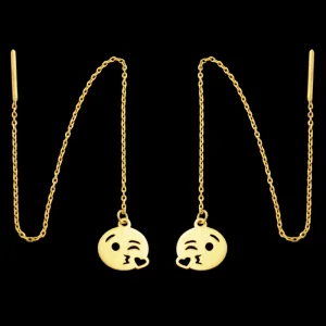 گوشواره طلا 18 عیار زنانه طلای مستجابی مدل استیکر کد 43