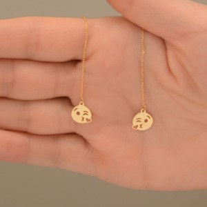 گوشواره طلا 18 عیار زنانه طلای مستجابی مدل استیکر کد 43