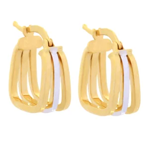 گوشواره طلا 18 عیار زنانه طلای مستجابی مدل حلقه ای مربعی کد 66