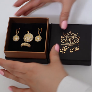 نیم ست طلا 18 عیار زنانه طلای مستجابی کد 67150