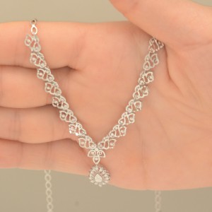 نیم ست طلا 18 عیار زنانه طلای مستجابی کد 006