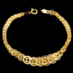 دستبند طلا 18 عیار زنانه طلای مستجابی مدل لیزر کات کد M23