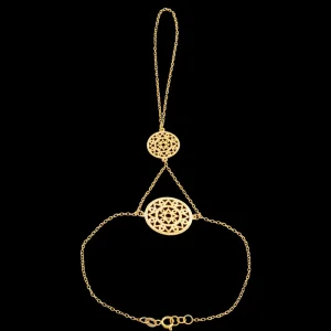 دستبند طلا 18 عیار زنانه طلای مستجابی مدل تمیمه کد M19