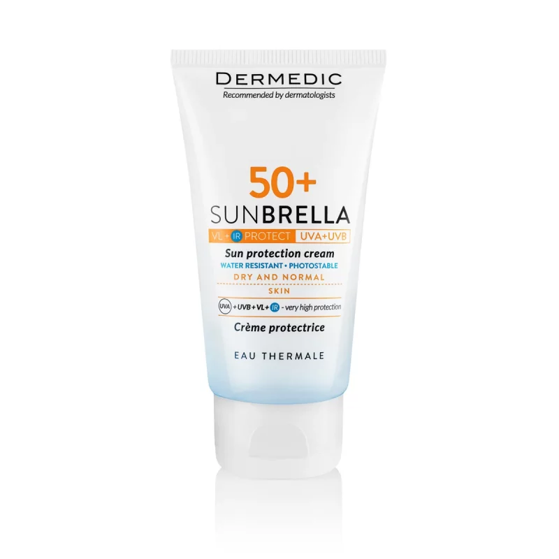 کرم ضد آفتاب درمدیک مدل پوست خشک و نرمال +SPF 50 حجم 50 میلی لیتر
