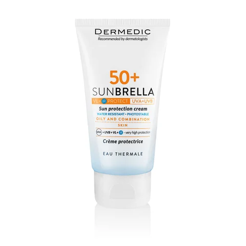 کرم ضد آفتاب درمدیک مدل پوست چرب و مختلط +SPF 50 حجم 50 میلی لیتر