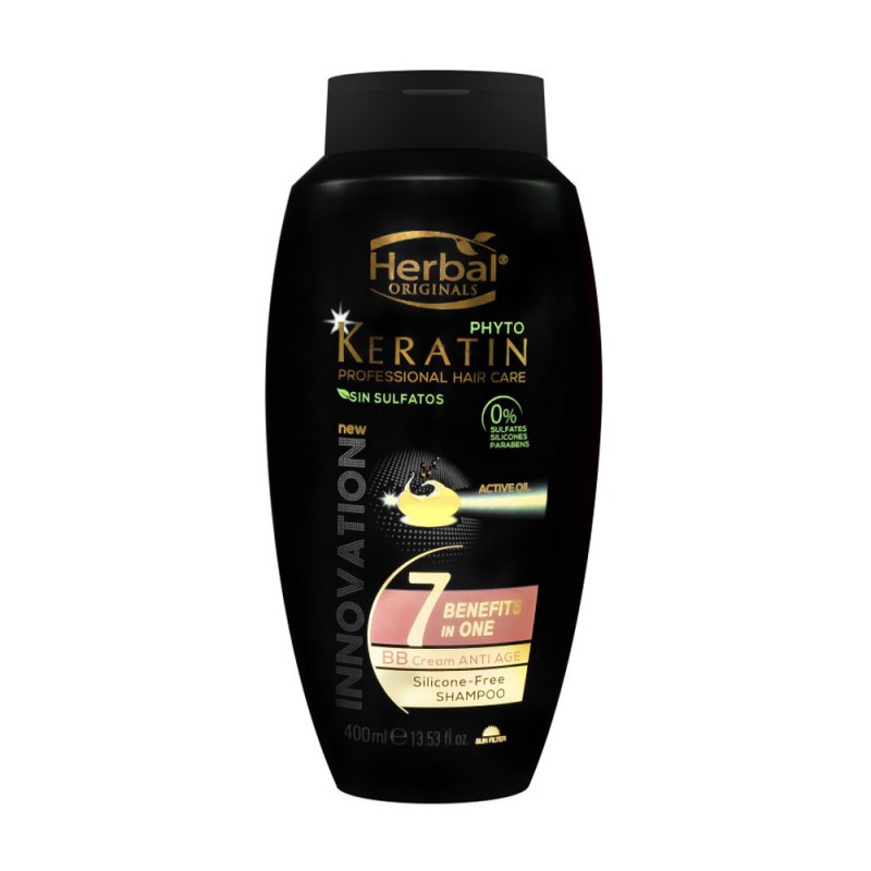 شامپو بدون سولفات هربال سری phyto keratin مدل Benefite 7 حجم 400 میلی لیتر