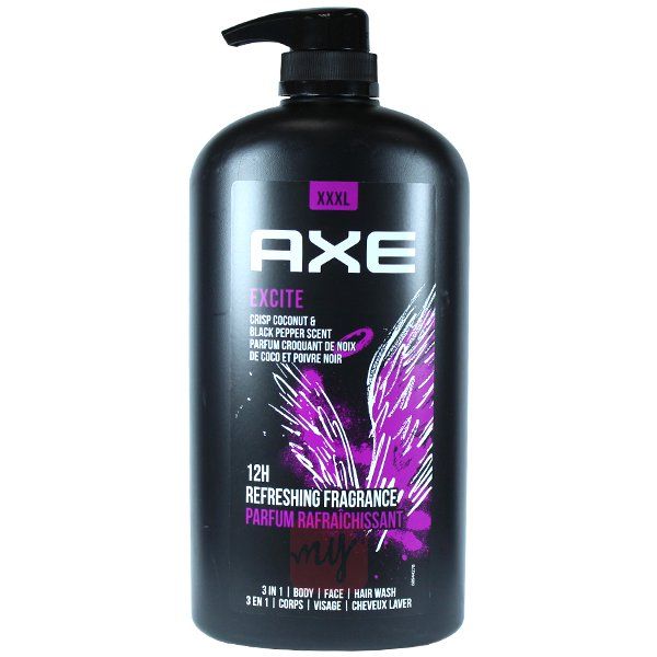 شامپو سر و بدن اکس مدل EXCITE رایحه نارگیل برشته و فلفل سیاه ماندگاری 12 ساعته حجم 1000 میلی لیتر