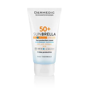کرم ضد آفتاب درمدیک مدل پوست خشک و نرمال +SPF 50 حجم 50 میلی لیتر