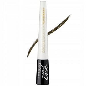 خط چشم مشکی طلایی میبیلین مدل BLACK GOLD GLITTER