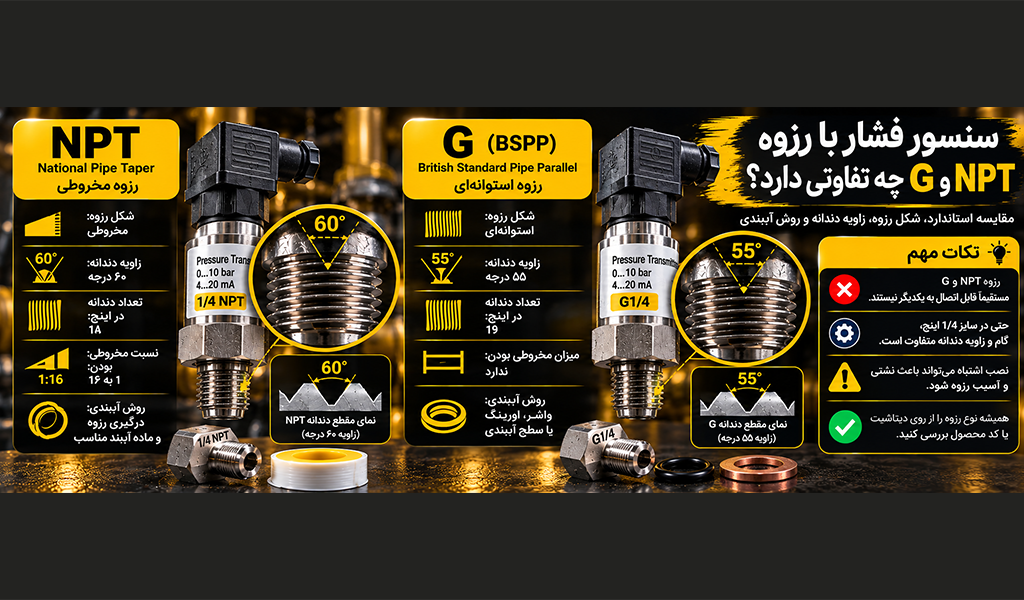 سنسور فشار با رزوه NPT و G چه تفاوتی دارد؟