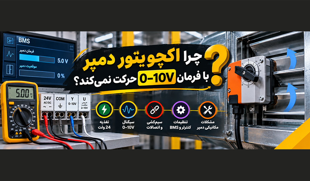 چرا اکچویتور دمپر با فرمان 0–10V حرکت نمی‌کند؟