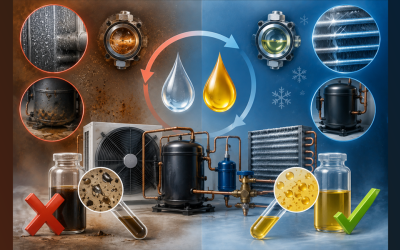 تشخیص و رفع رطوبت و اسیدی شدن روغن در سیکل تبرید