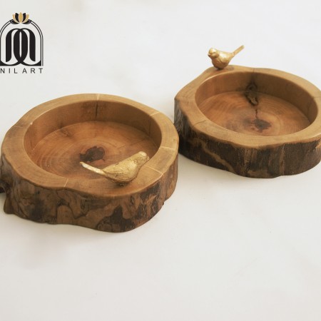 یک جفت کاسه چوبی