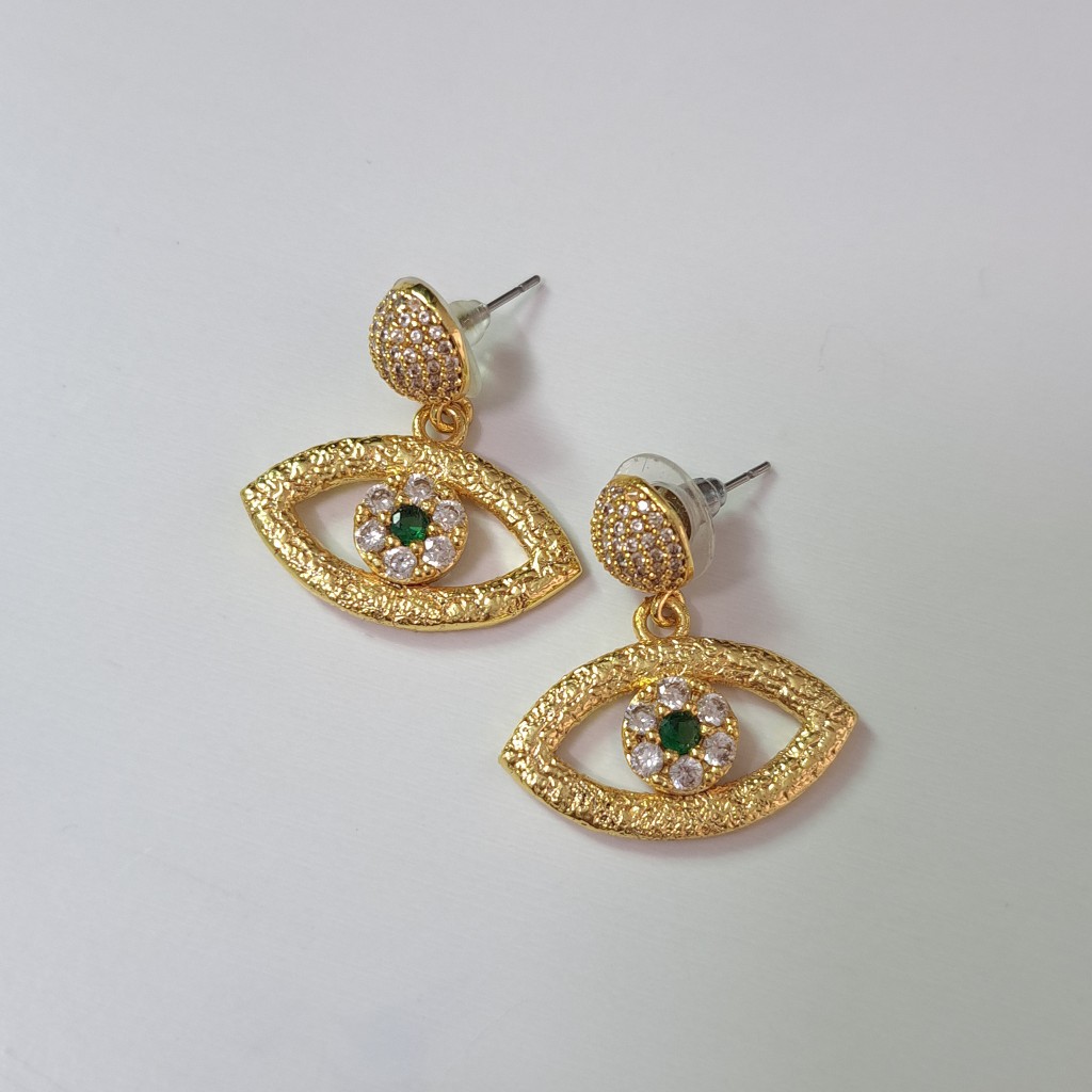 گوشواره چشم طلایی روکش طلا 24 عیار