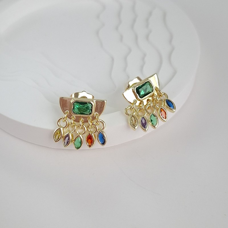 گوشواره اشک نگین رنگی سواروسکی