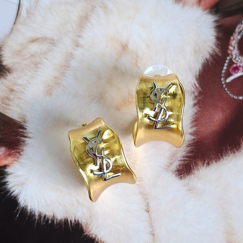 گوشواره طلایی لوگو YSL نقره‌ای*