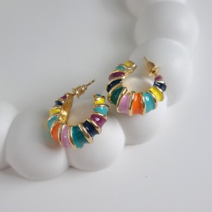 گوشواره هفت رنگ حلقه ای