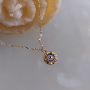 گردنبند زنجیر طرح طلا سه نگین (روکش طلا )