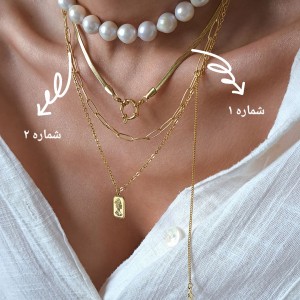 گردنبند دو ردیفه الیزابت استیل