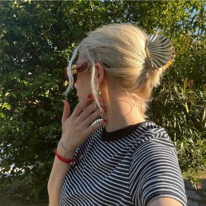 گیره موی صدف نقره ای