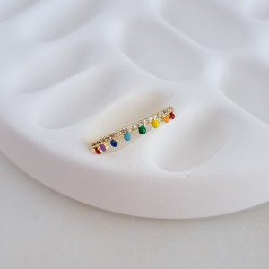 انگشتر رینگ نقطه رنگی (کد11)