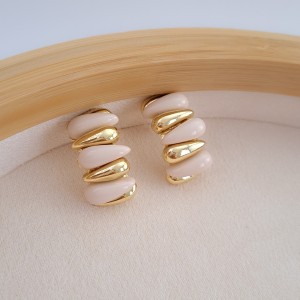گوشواره عاج طلایی شیری (ساخت کره)