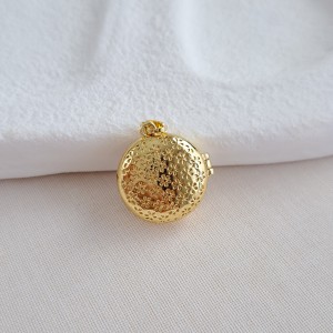 پشت گردنبند لاکت دایره طرح ماه صورتی