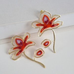 گوشواره شاخه گل رزینی زارا استایل
