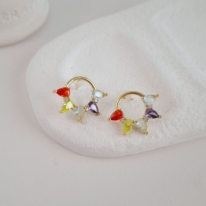 گوشواره اشک نگین رنگی سواروسکی