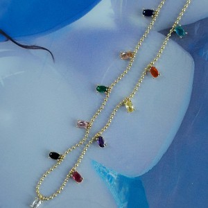 گردنبند آویز نگین اشکی بیضی*