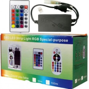 ریموت و سوکت ریسه آر جی بی (RGB) به همراه آداپتور