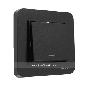 کلید یک پل (یکپل) ارس رنگی مشکی ایران الکتریک