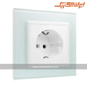 پریز برق ارت برلیان کریستال سفید ایران الکتریک