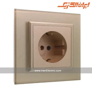 پریز برق ارت برلیان کریستال بژ ایران الکتریک
