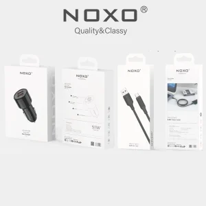 قیمت و خرید شارژر فندکی 51 وات دو پورت نوکسو مدل CCN-1 به همراه کابل تبدیل USB-A به Type-C نوکسو مدل CN-1 طول 1متر شارژ سریع 2.4 آمپر- جعبه