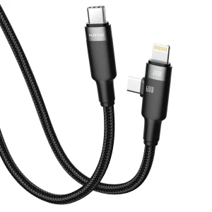 قیمت و خریدکابل تبدیل 60 وات ۳ در ۱ نوکسو مدل CN-5 طول 1.2 متر | شارژ سریع PD