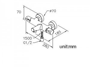 شیر توالت ترموستاتیک جاستایم CHAPTER کد 6926-T3