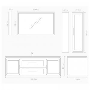 فول ست کابینت روشویی لوتوس جنس pvc مدل Royal-1000
