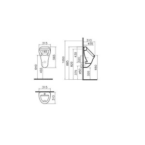 یورینال ویترا مدل top water inlet کد 6202B003-0198