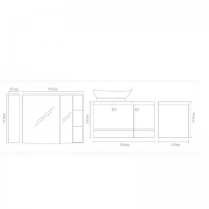 فول ست روشویی کابینتی لوتوس جنس pvc مدل Gino