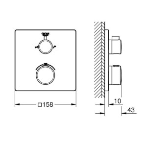 شیر دوش حمام توکار دوحالته ترموستاتیک گروهه GROHE مدل Grohtherm Concealed کد 24080000