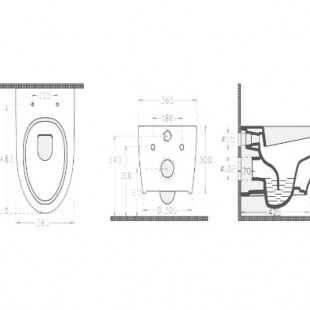 توالت فرنگی وال هنگ پرشیا سرامیک مدل لاو