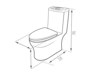توالت فرنگی مروارید مدل سانتا مشکی براق