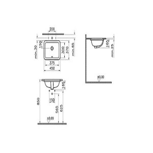 کاسه روشویی مستطیل ویترا  Vitra مدل S20