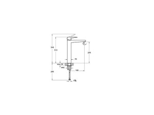 شیر روشویی پایه بلند طلایی ویترا مدل root square