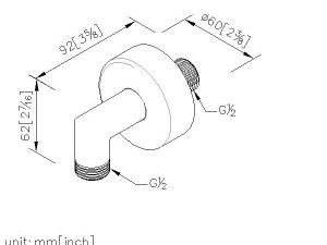 رابط دیواری دوش دستی جاستایم مدل modern کد6880AD80