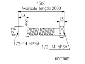 شلنگ دوش 150cm جاستایم کد S150F679