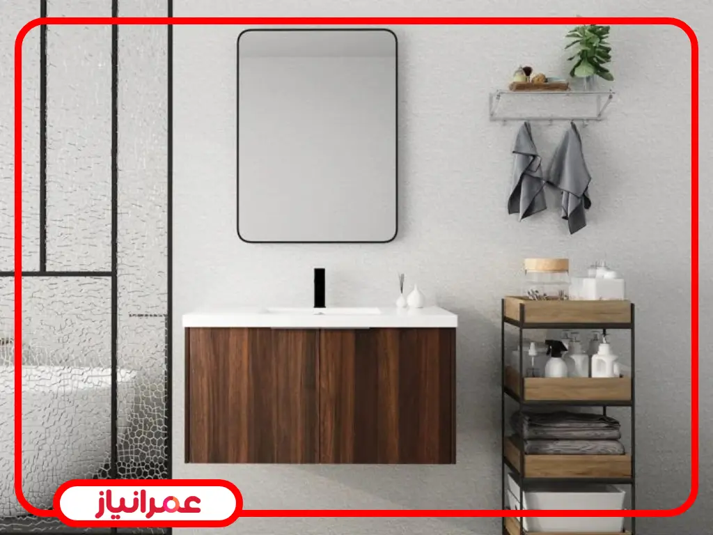کابینت روشویی طرح چوب