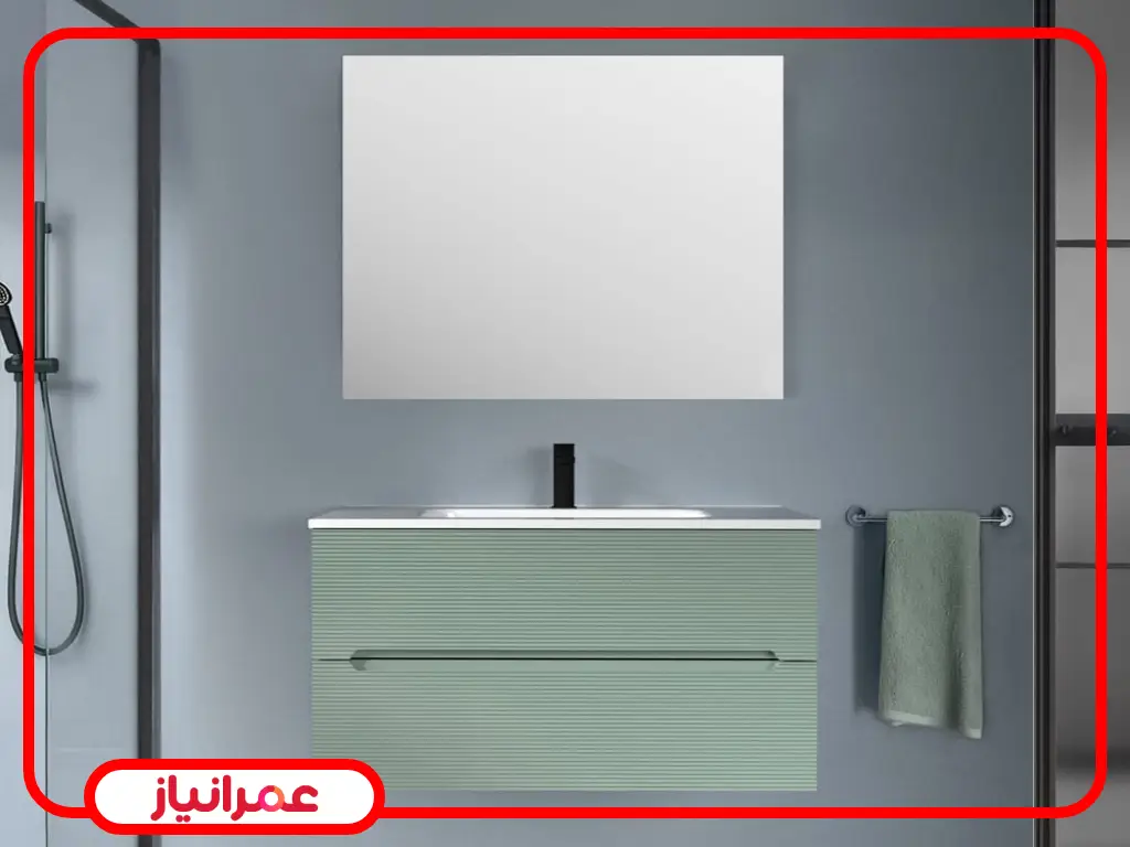 روشویی کابینتی با رنگ ملایم و پاستیلی