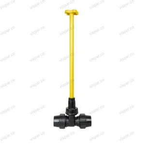 شیر کشویی دسته بلند پلیمری سایز 63 دو سرمهره ماسوره 2*2 ویسپار